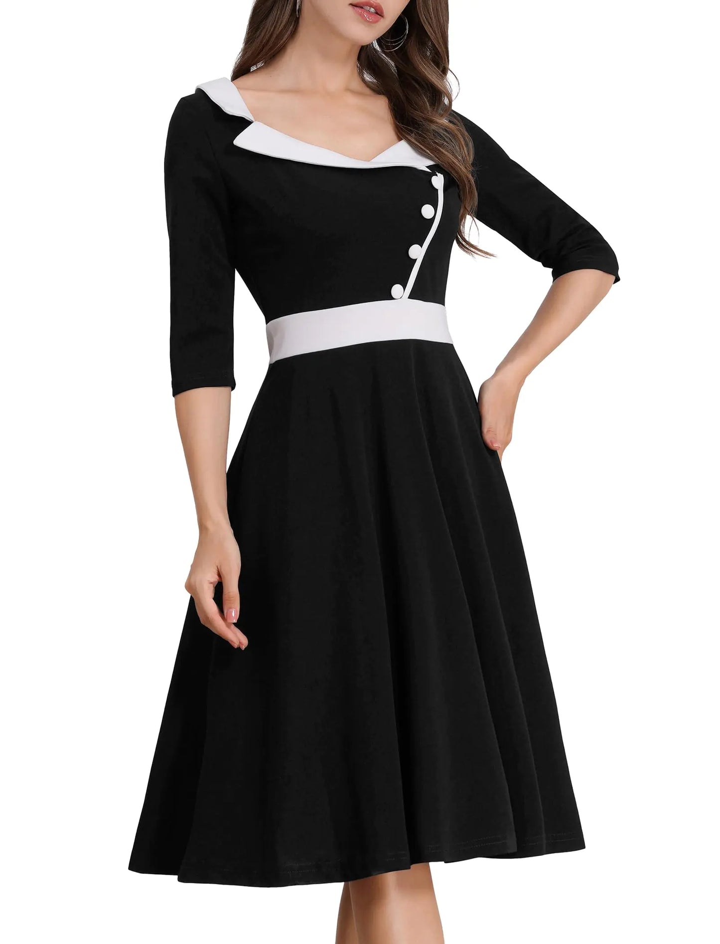 Elegant 3/4 Sleeve Maxi Dress – Perfect for Church & Special Occasions